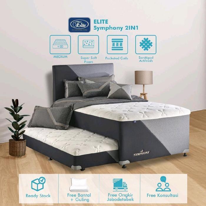 Springbed Elite 2 in1 Symphony Latex / Kasur Sorong Elite 2in1 Symphony Latex - Uk 90/100/120 cm -