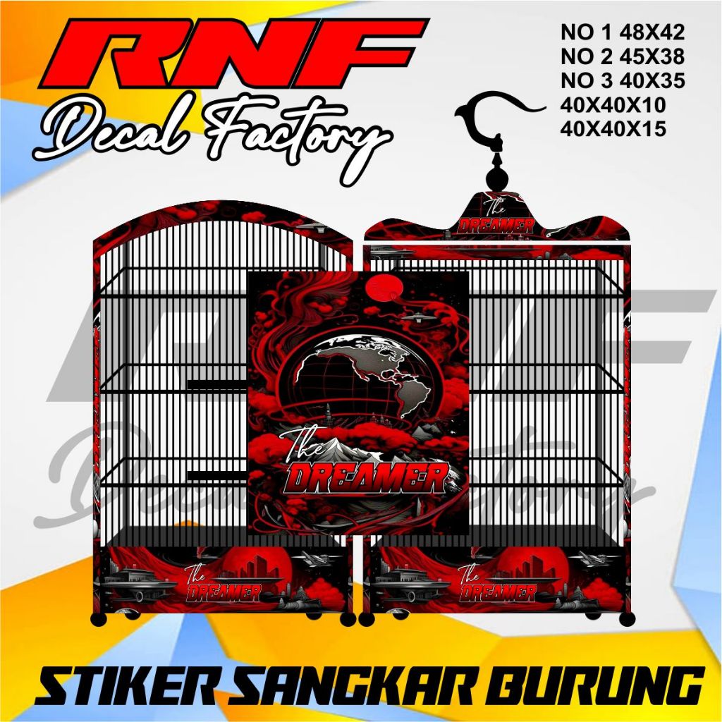 Decal Stiker sangkar burung kotak koper kosan, motif gambar earth The Dreamer ,Sang Pemimpi, planet 