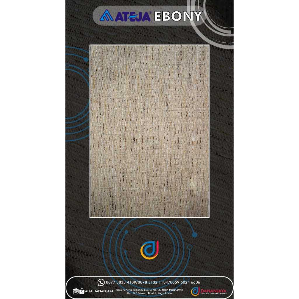 KAIN EBONY ATEJA FABRIC - INTERIOR, SOFA, JOK, TAS ATEJA