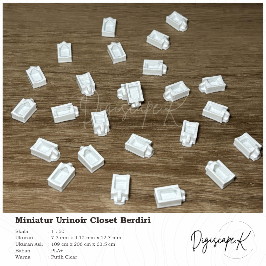 Miniatur Diorama Maket Urinoir Closet WC Berdiri 1:50