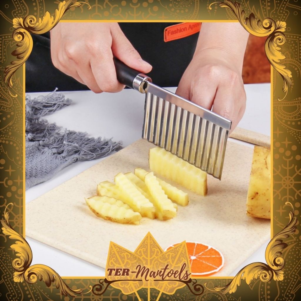 Pisau Pemotong Kentang / Pisau Pemotong Sayur Serbaguna  / Pisau Kentang Bergelombang