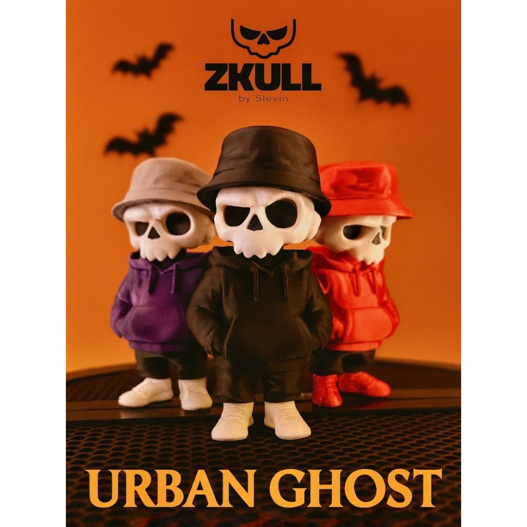 Keychain Urban Ghost Skull 3D Printing Skeleton Halloween Gantungan Kunci Tengkorak Halloween Mainan
