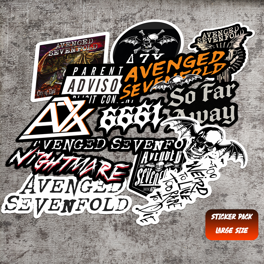 Stiker Band Avenged Sevenfold Large Size 14 Pcs Case HP Laptop Helm