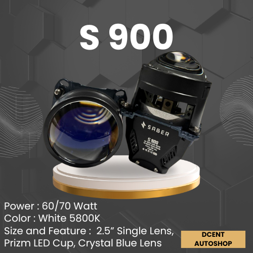 LED Projector Saber S900 - 2.5 Inch - Lampu Mobil - Headlamp Biled Projector - Plug N Play - 100% Or