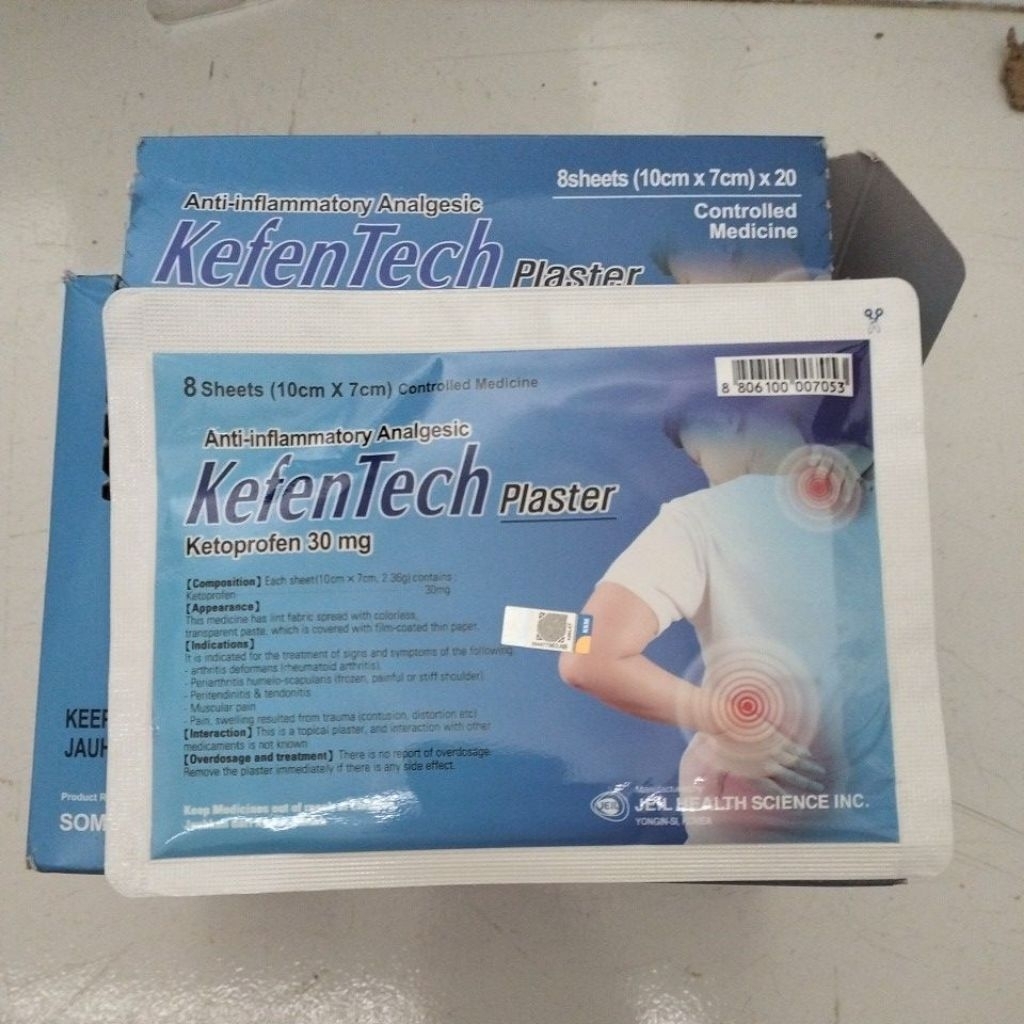 kefentech plaster koyo pereda nyeri otot exp 2028 1 sachet isi 8 lembar