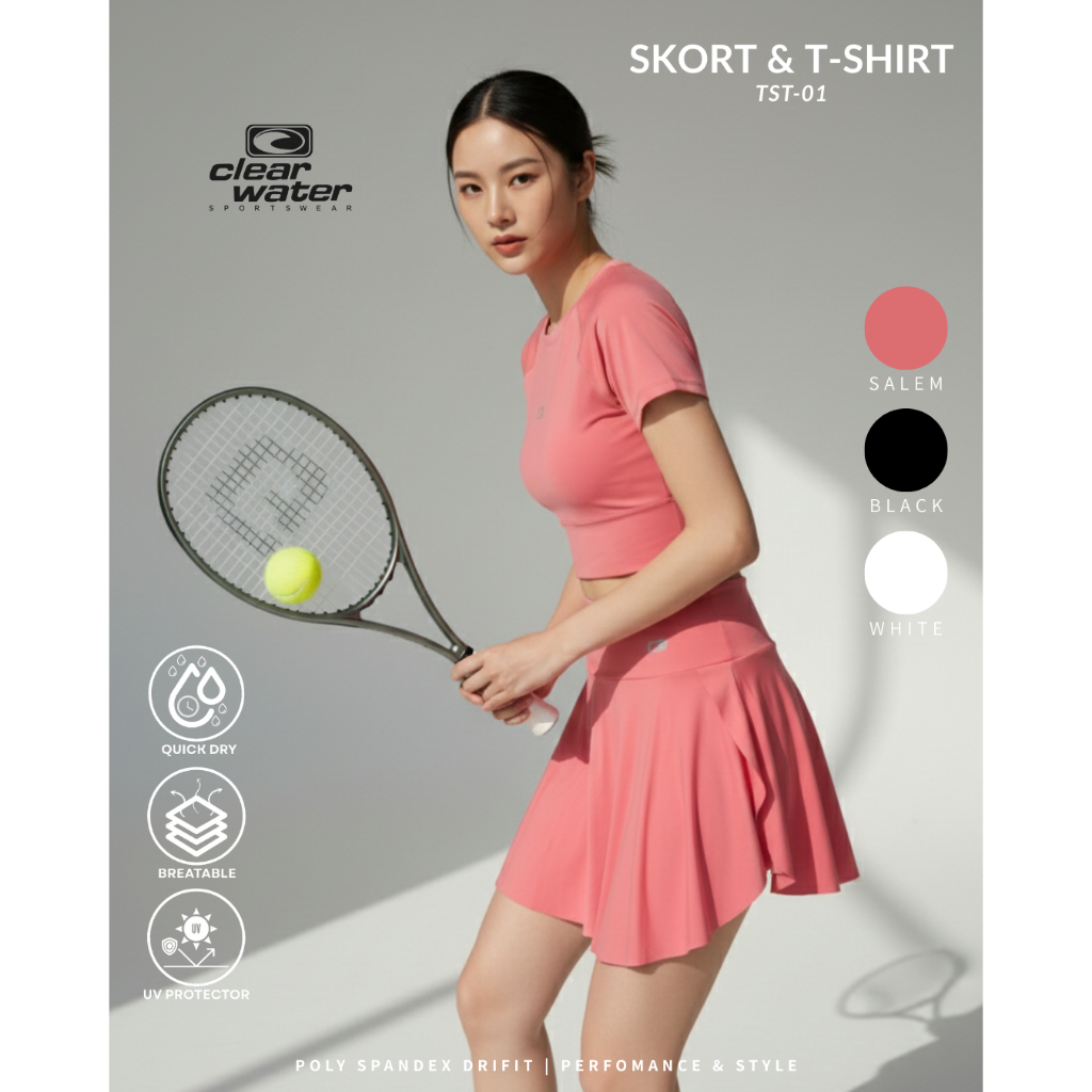 Tennis Outfit Wanita | Baju Tennis Wanita Set | Tennis Padel | Clearwater