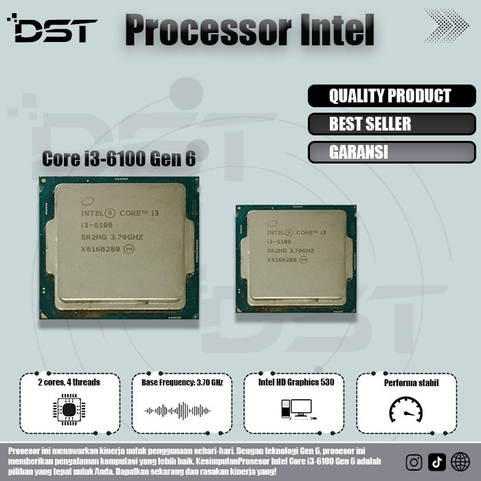 Processor Intel Core i3-6100 Gen 6