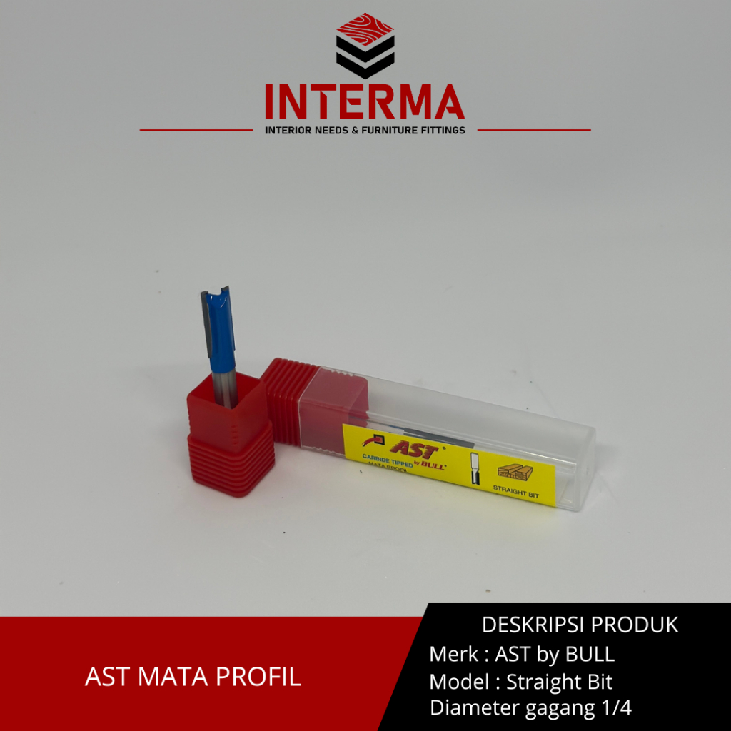 AST Mata Profil Kayu Straight Bit 1/4