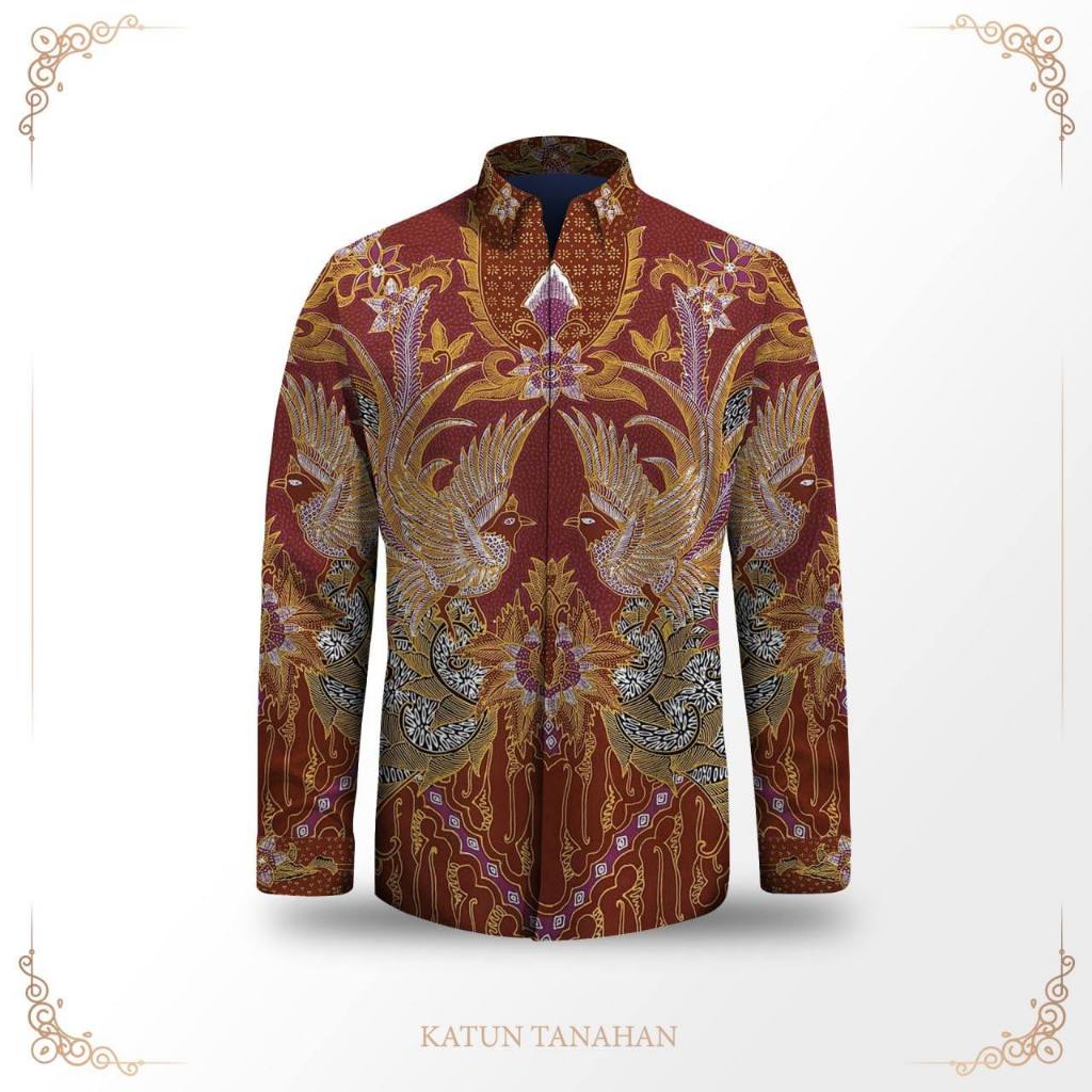 Batik pria kemeja lengan panjang formal bahan katun premium pola baju pria lengan pendek mewah premi