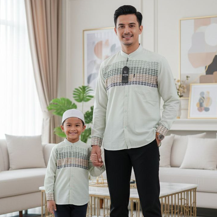 Galery Santri Baju Koko pria Dewasa lengan Panjang Katun Madinah Couple