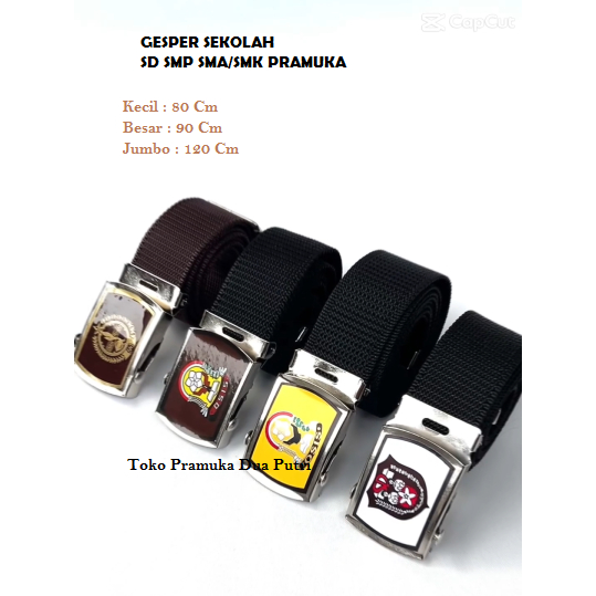 Ikat pinggang anak sekolah - Pria dan Wanita SD SMP SMA PRAMUKA Gesper sabuk rel perlengkapan sekola