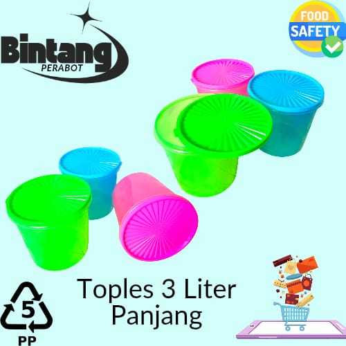 TOPLES 3 LITER PANJANG - TOPLES SNACK MOTIF KUPU-KUPU - TOPLES WARNA TRANSPARAN BAHAN PLASTIK TEBAL