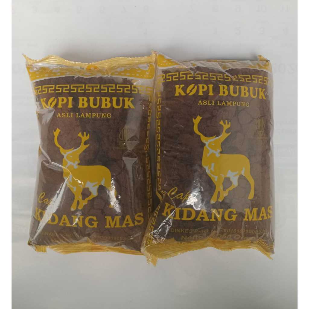 10 Bungkus Kopi Bubuk Kidang Mas Asli Kemasan 250gr
