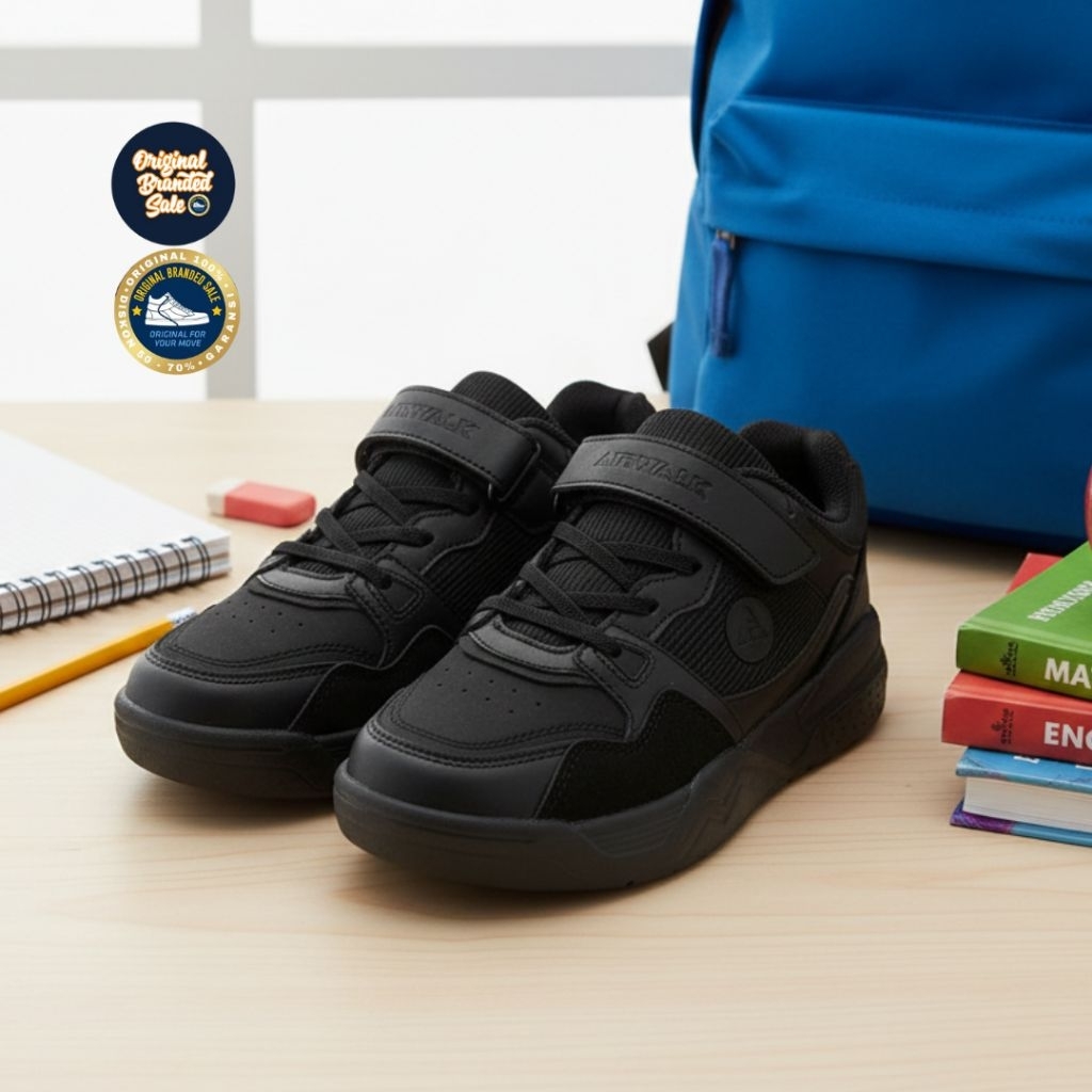 ORIGINAL GARANSI SEPATU ANAK AIRWALK DREXEL JUNIOR BLACK SIZE 30