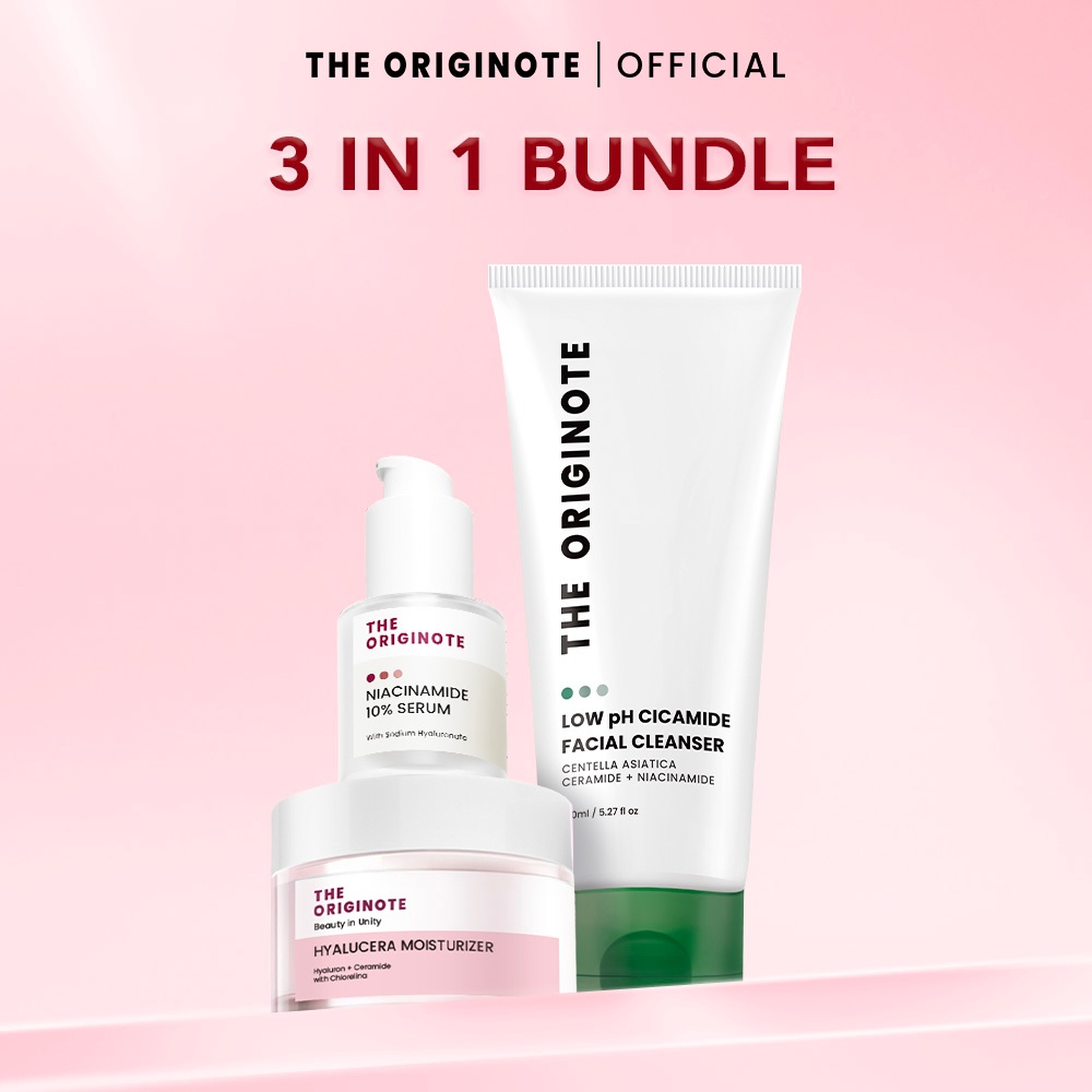 The Originote Special Bundle 3in1 - Facial Cleanser Serum Moisturizer Paket Skincare Brigthening Glo