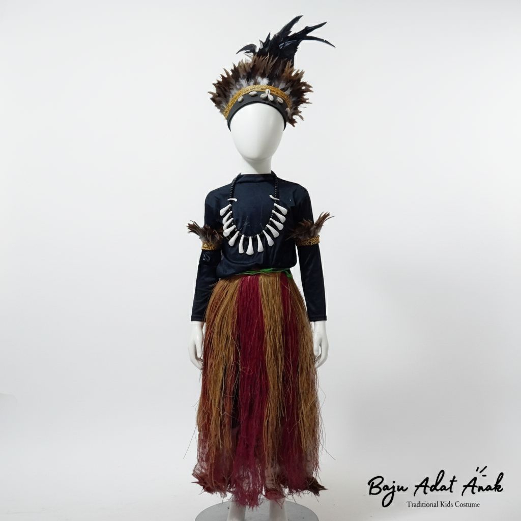 BAJU ADAT PAPUA ANAK | BAJU PAPUA RUMBAI DAUN SAGU ADAT PAPUA | BAJU TRADISIONAL PAPUA ANAK LAKI-LAK