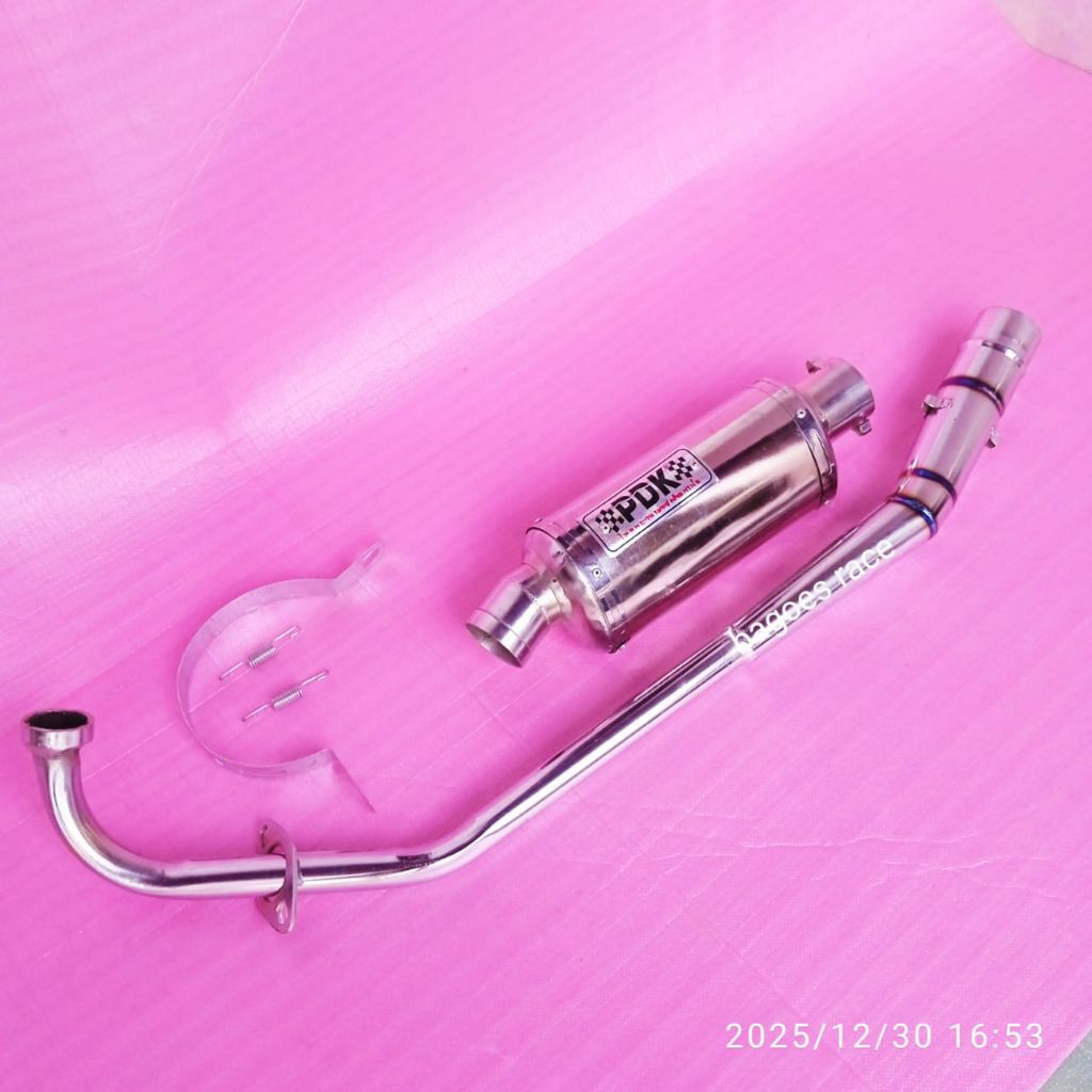 knalpot racing PDK OVAL CROOM untuk motor Jupiter MX old Jupiter MX king Jupiter MX new satria Fu ka