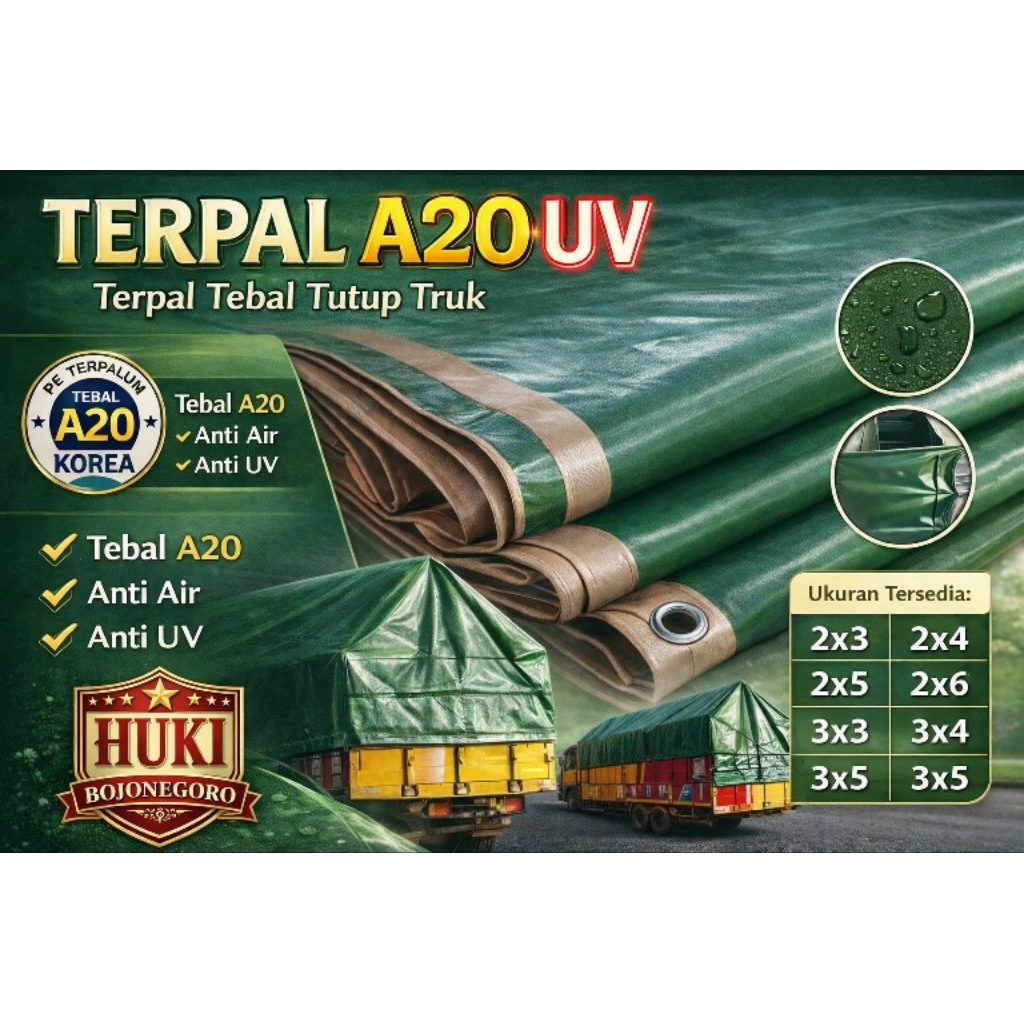 TERPAL KOREA A20 ARMY GOLD 2x4 2x5 2x6 2x7 3x3 3x4 3x5 TERPAL TENDA TERPAL TRUK