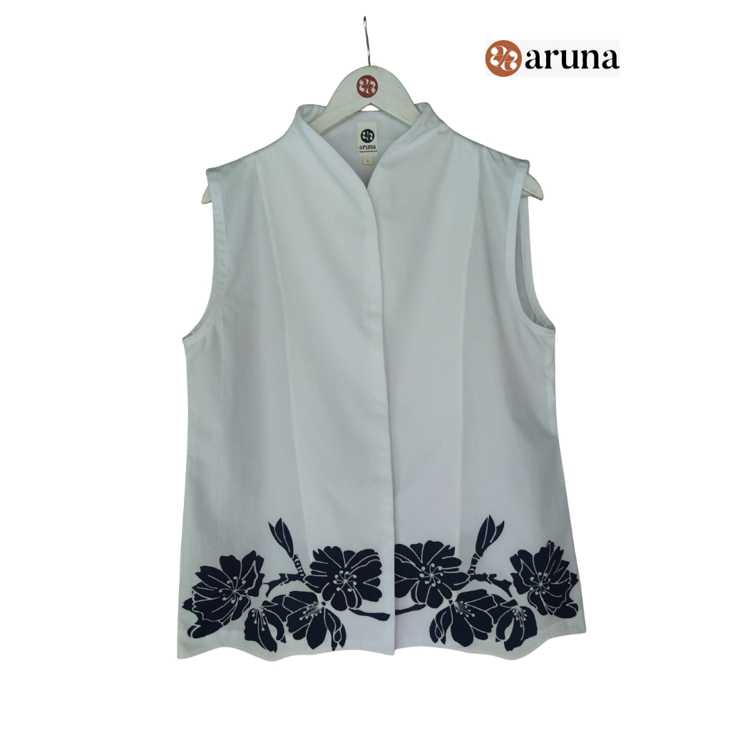 Atasan Sleves Wanita | Batik Tulis Tabebuya | Top Wanita Kerja