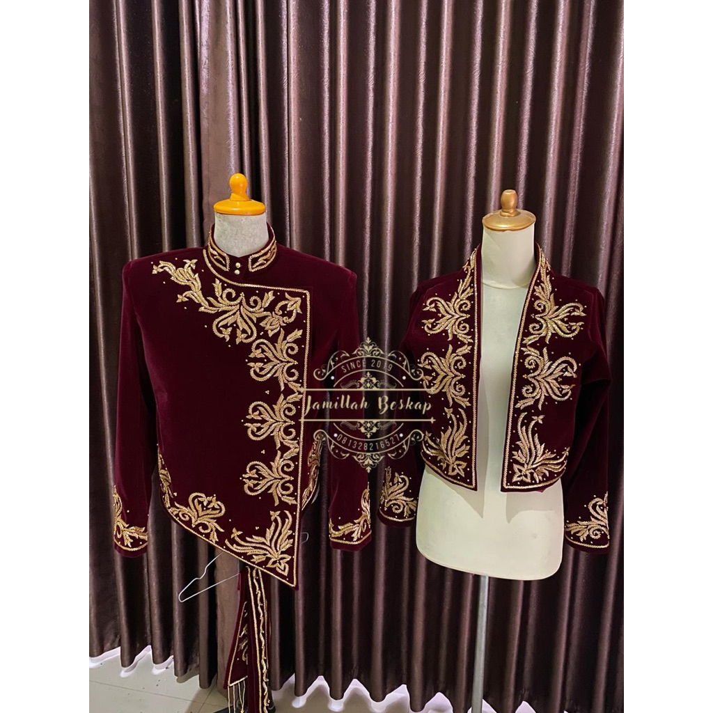 Beskap pengantin || beskap couple || beskap maroon || couple set || beskap premium jawa || blazer pe