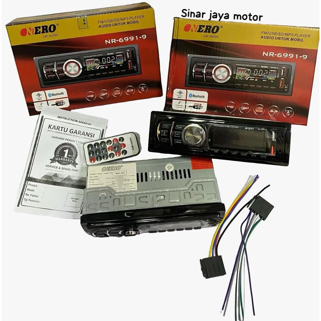 Tape mobil Nero NR 6991 mobil MP3 radio USB Bluetooth remote control