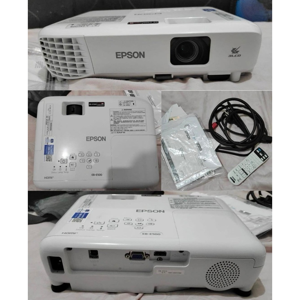 Proyektor Epson EB-E500 Original 3LCD | Lengkap + Remote