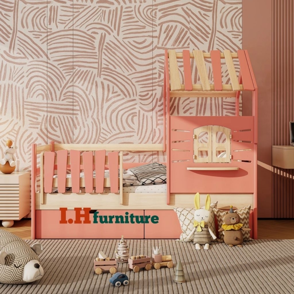 Tempat tidur anak kekinian , tempat tidur anak laci , ranjang tidur anak murah mainan