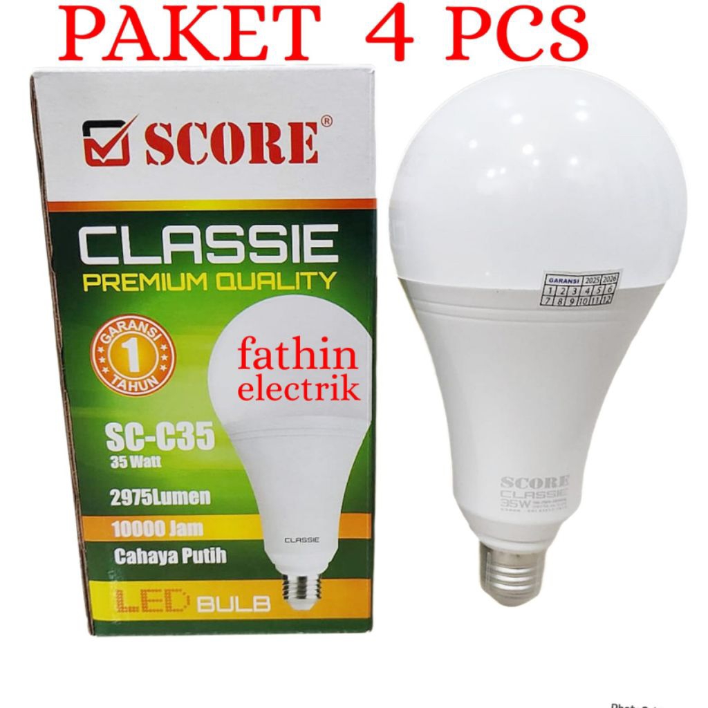 BOHLAM LED SCORE CLASSIE CAHAYA PUTIH / LAMPU LED SCORE 3W-35W PAKET 4 PCS