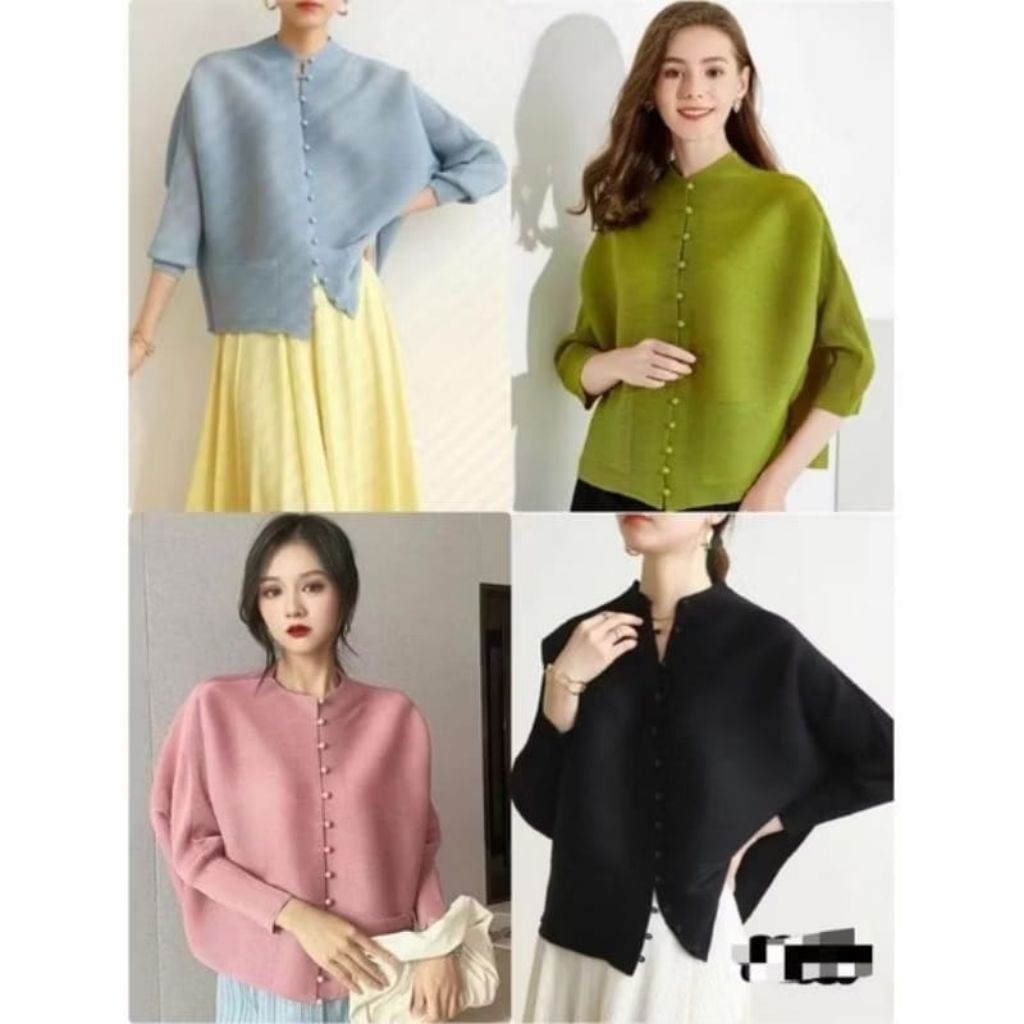Blouse plisket turun naik premium