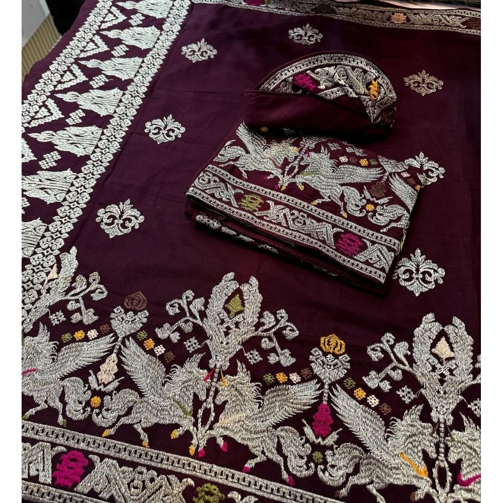 Set Songket Couple Bordir Premium Tumpal Pegasus // Set Couple Bordir Songket Bali kamen saput udeng