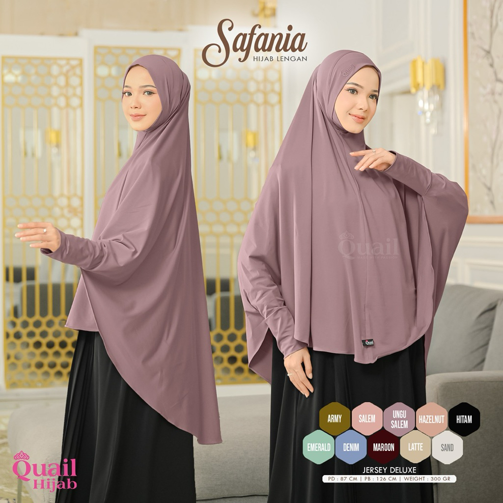 Quail Hijab - SAFANIA HIJAB LENGAN JUMBO ORI QUAIL JERSEY PREMIUM
