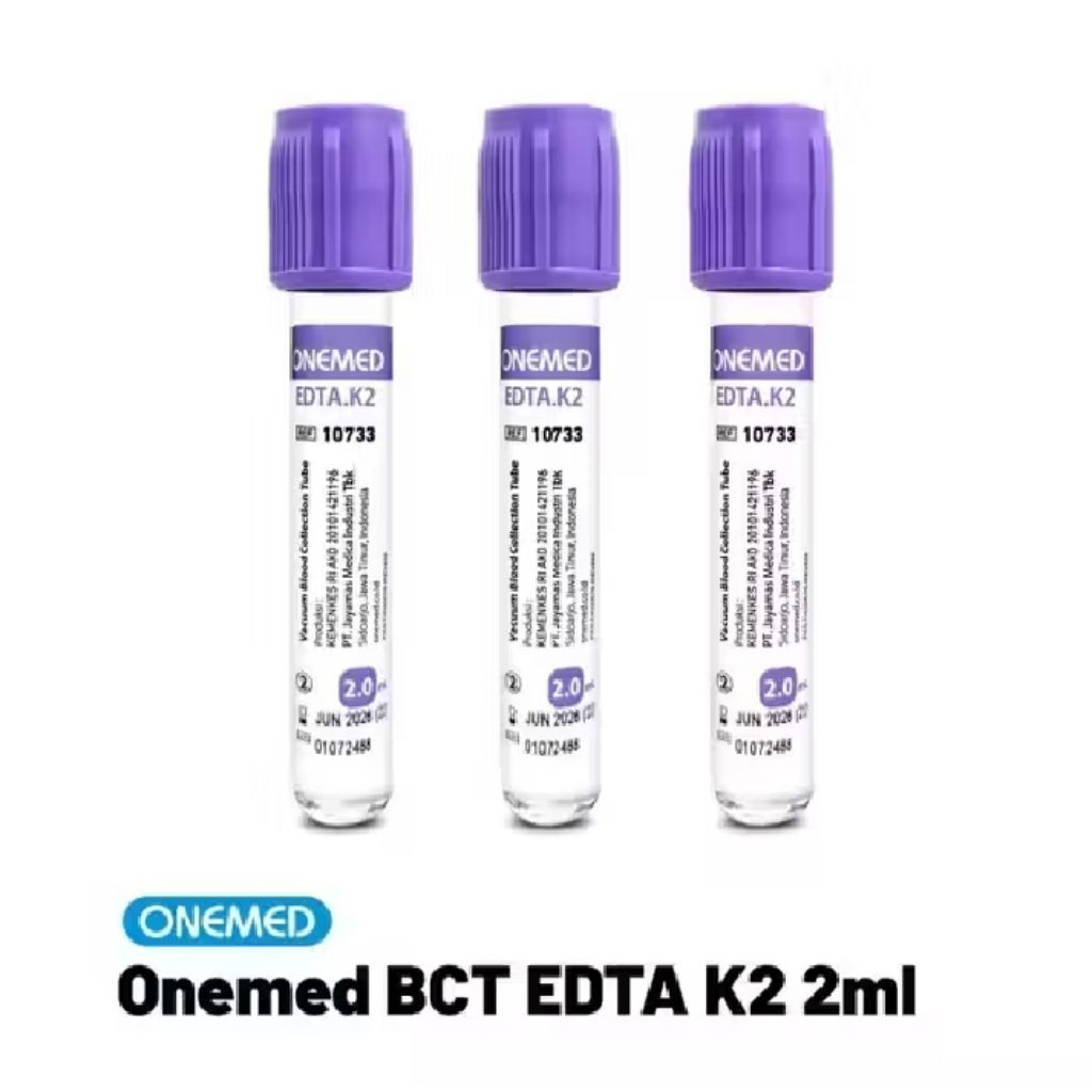 ONEMED Tabung EDTA K2 Blood Collection Tube Vacutainer 2 ml