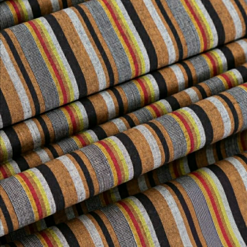 Kain Lurik Garis Coklat / Batik Lurik Tenun Coklat