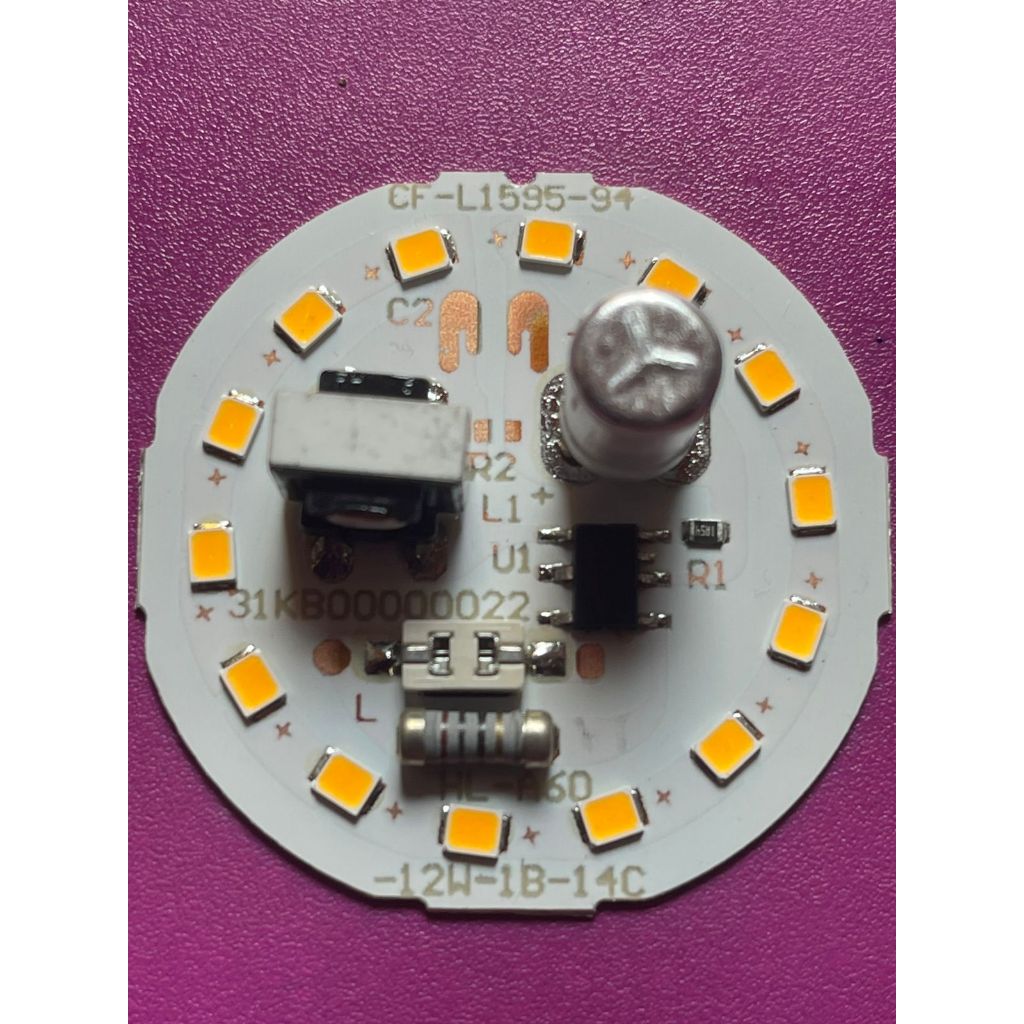 Pcb Lampu Led  12 Watt model DOB Kuning Warm