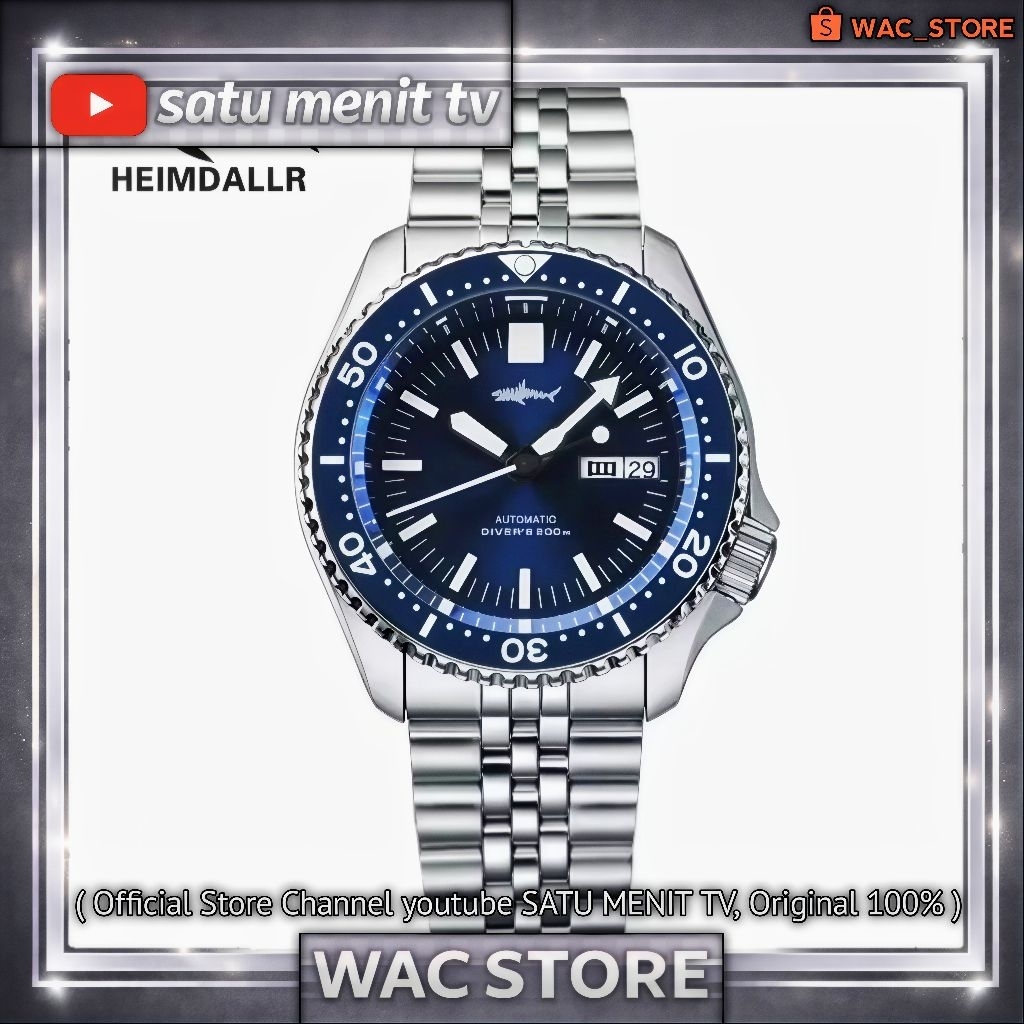 NEW HEIMDALLR SHARKEY SKX 007 AUTOMATIC SEIKO NH36 A STEEL SOLID 316 L SAFIR GLASS + AR COATING DEEP