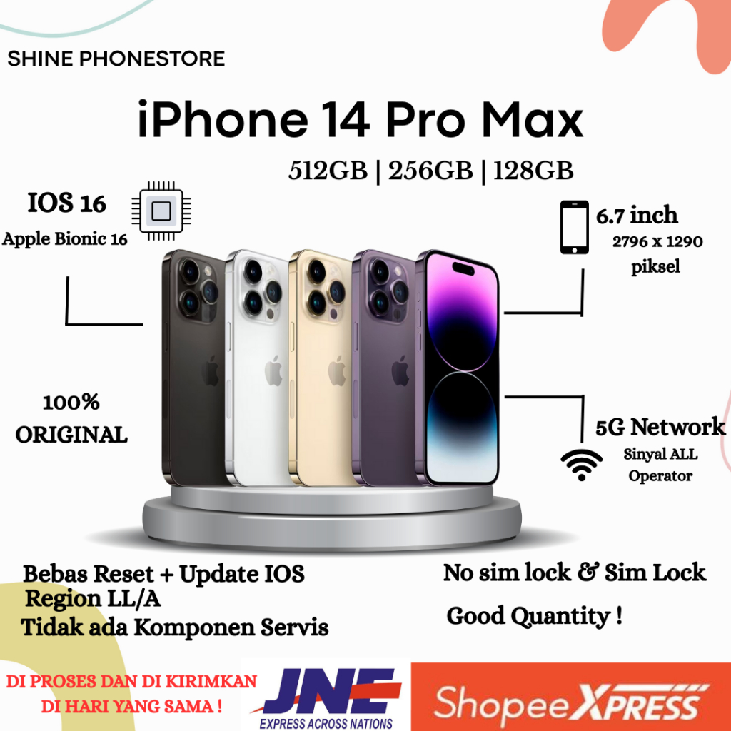 IP 14 PRO MAX 128GB | 256GB | 512GB FULLSET MULUS BEBAS RESET