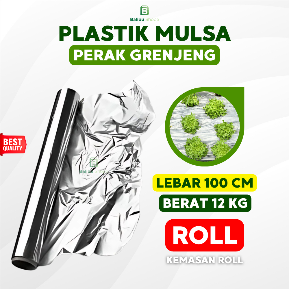 Plastik Mulsa Perak 1 Roll Mulsa Grenjeng Lebar 100 Cm