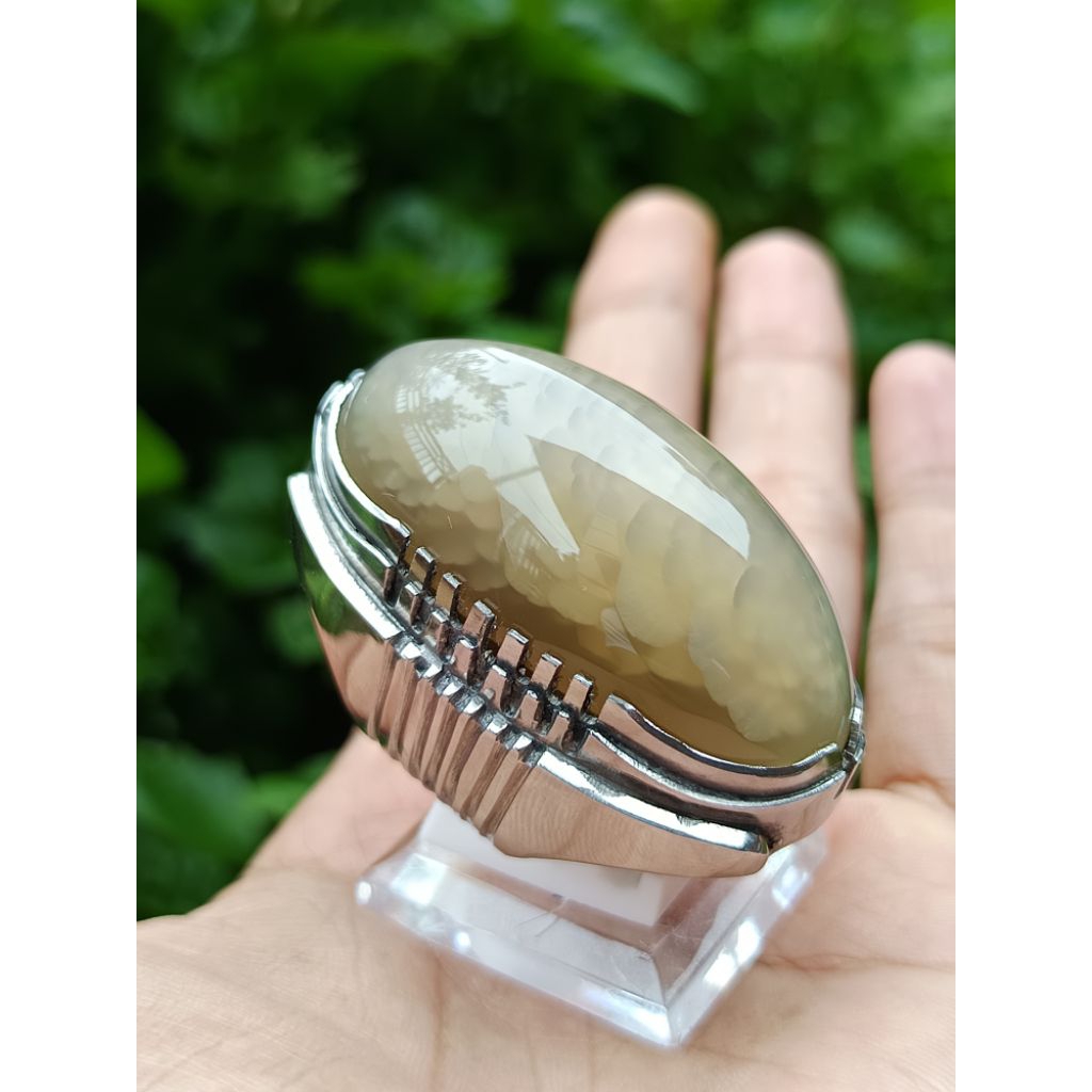 akik pandan semu lumut superr