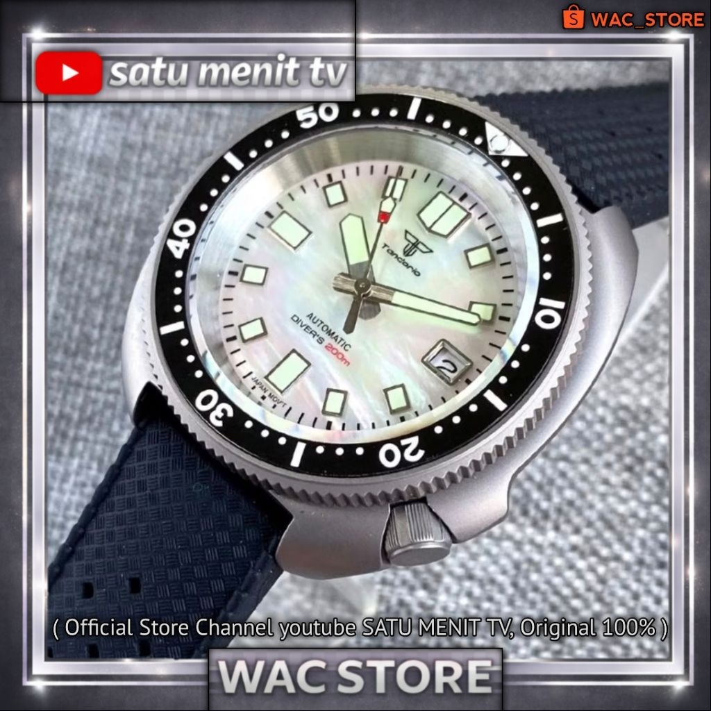 NEW TANDORIO TURTLE TITANIUM MOP DIAL AUTOMATIC SEIKO NH35 A CERAMIC SAFIR GLASS + AR COATING WR 200