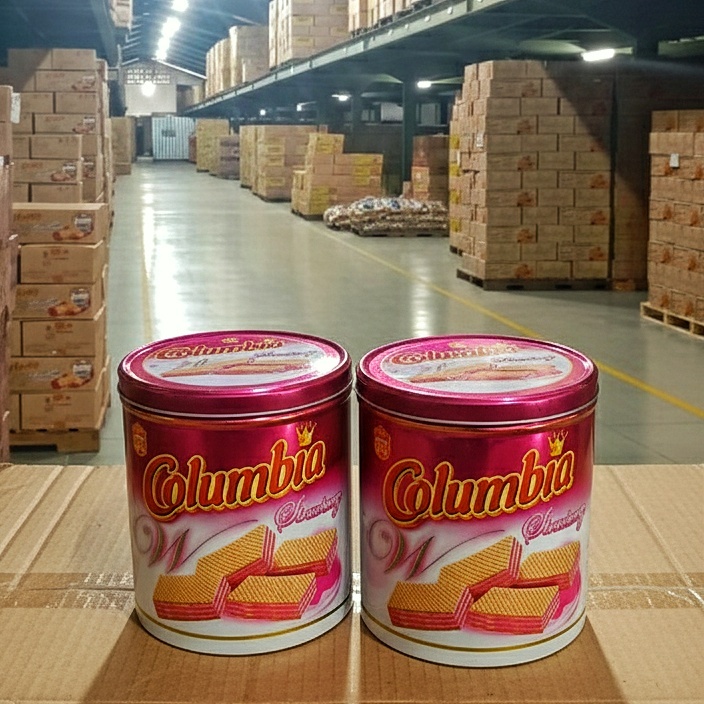 2 Pcs Columbia Wafer Kaleng Strawberry 500gr