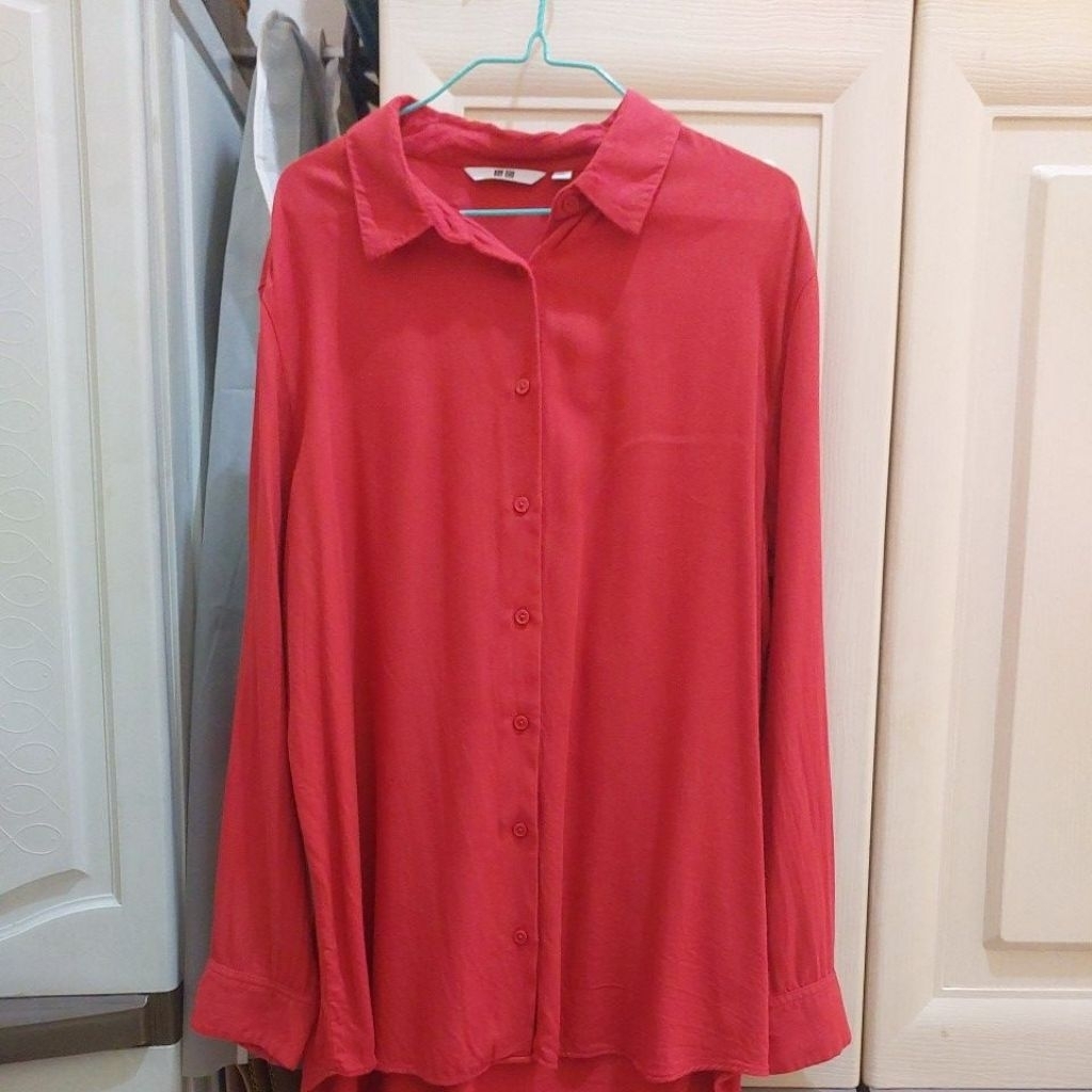 PL Atasan Wanita Kemeja Uniqlo XL Bahan Rayon
