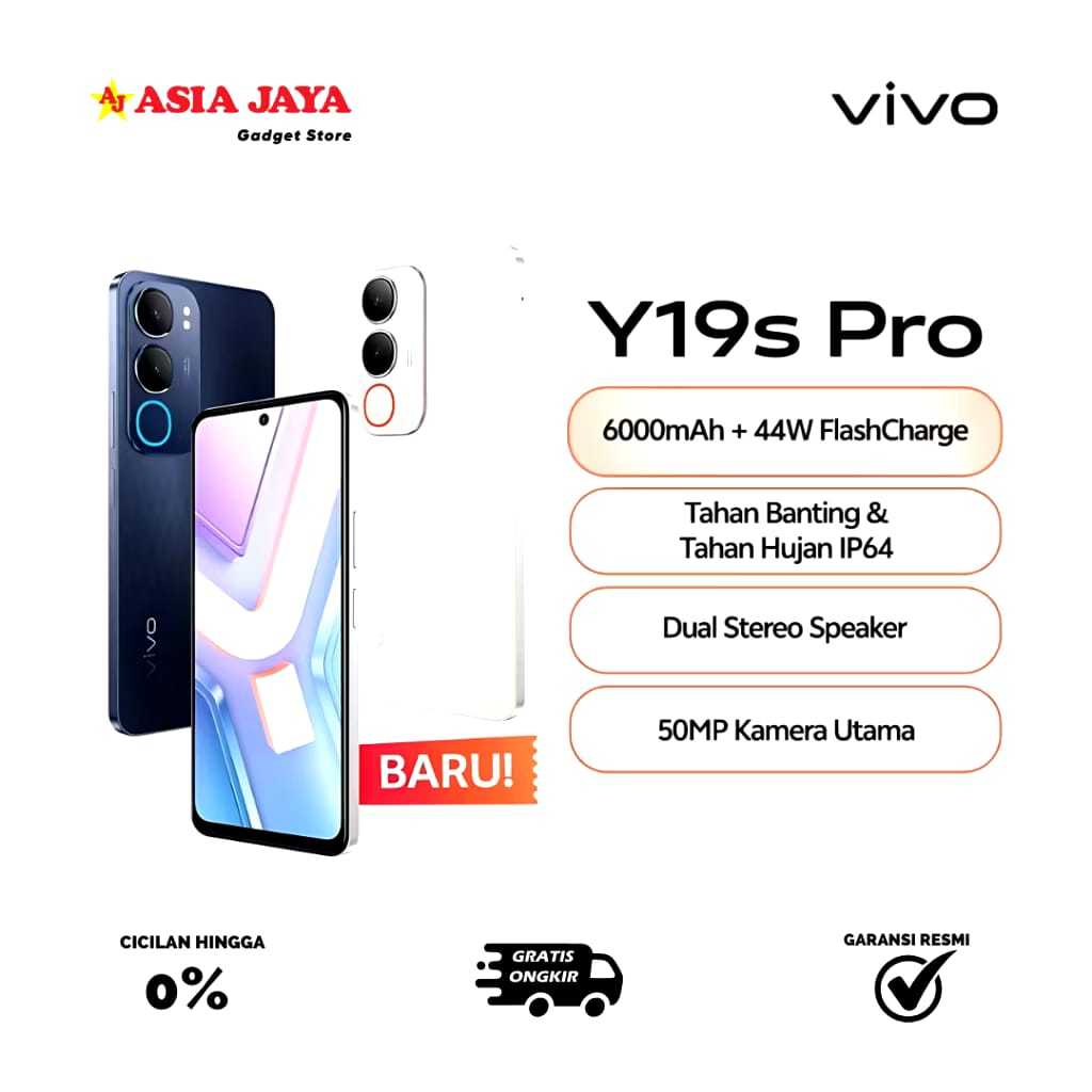 [Ex Display] VIVO Y19s Pro Ram 4/64GB - 6000mAh + 44W FlashCharge, Tahan Banting Ekstrem, Tahan Huja