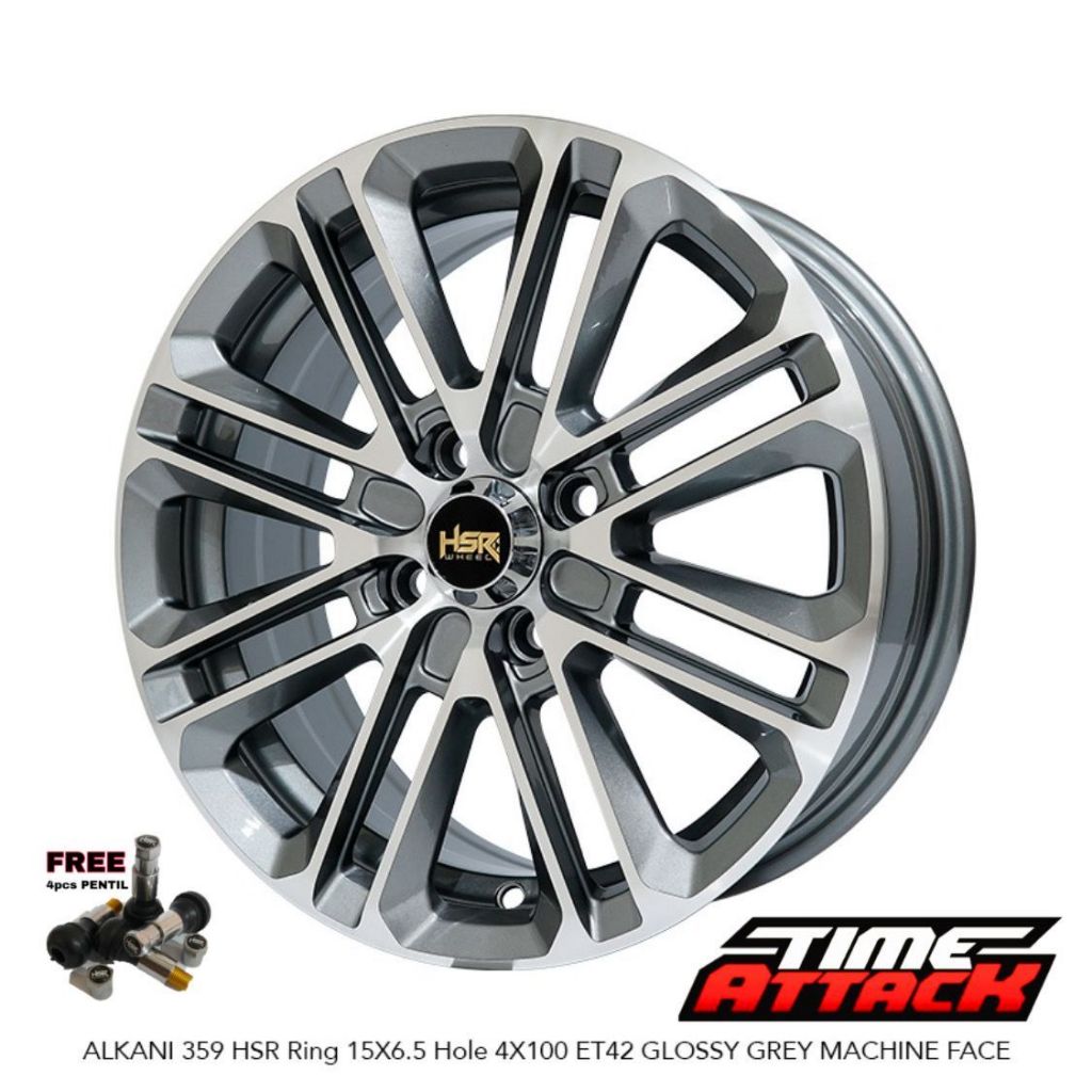 Velg Mobil Sigra Ring 15 HSR WHEEL Tipe Alkani Velg Hsr R15 - TIME ATTACK BOGOR