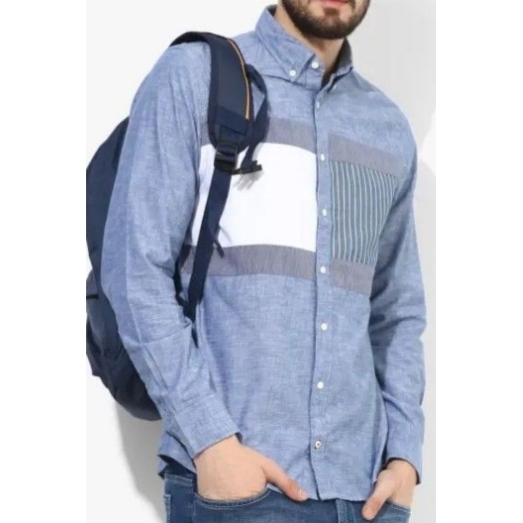 Kemeja Tommy Hilfiger Big Flag Monochrome 100% Authentic Original