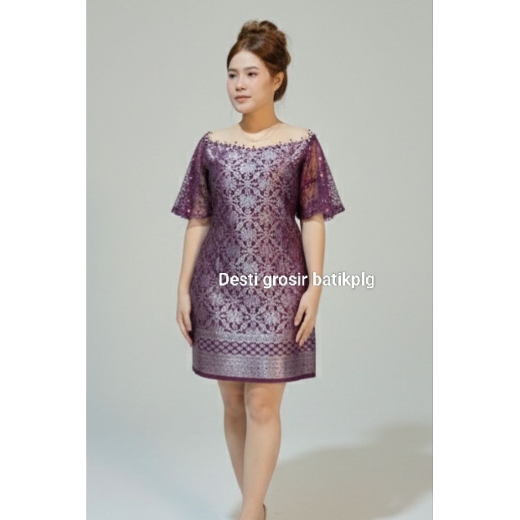 dress zevanya songket mewah