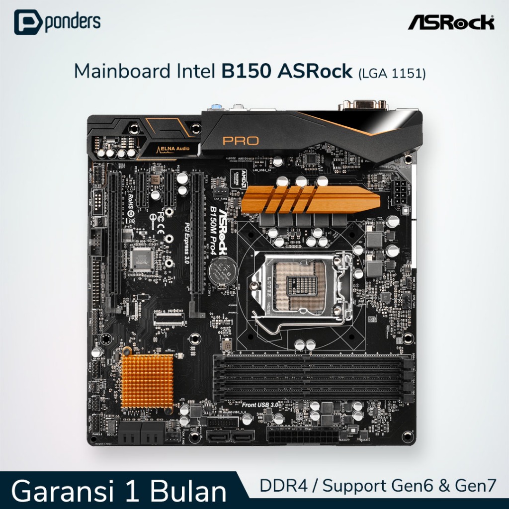 Mainboard Intel ASRock B150 LGA 1151 DDR4 Support Gen6 & Gen7