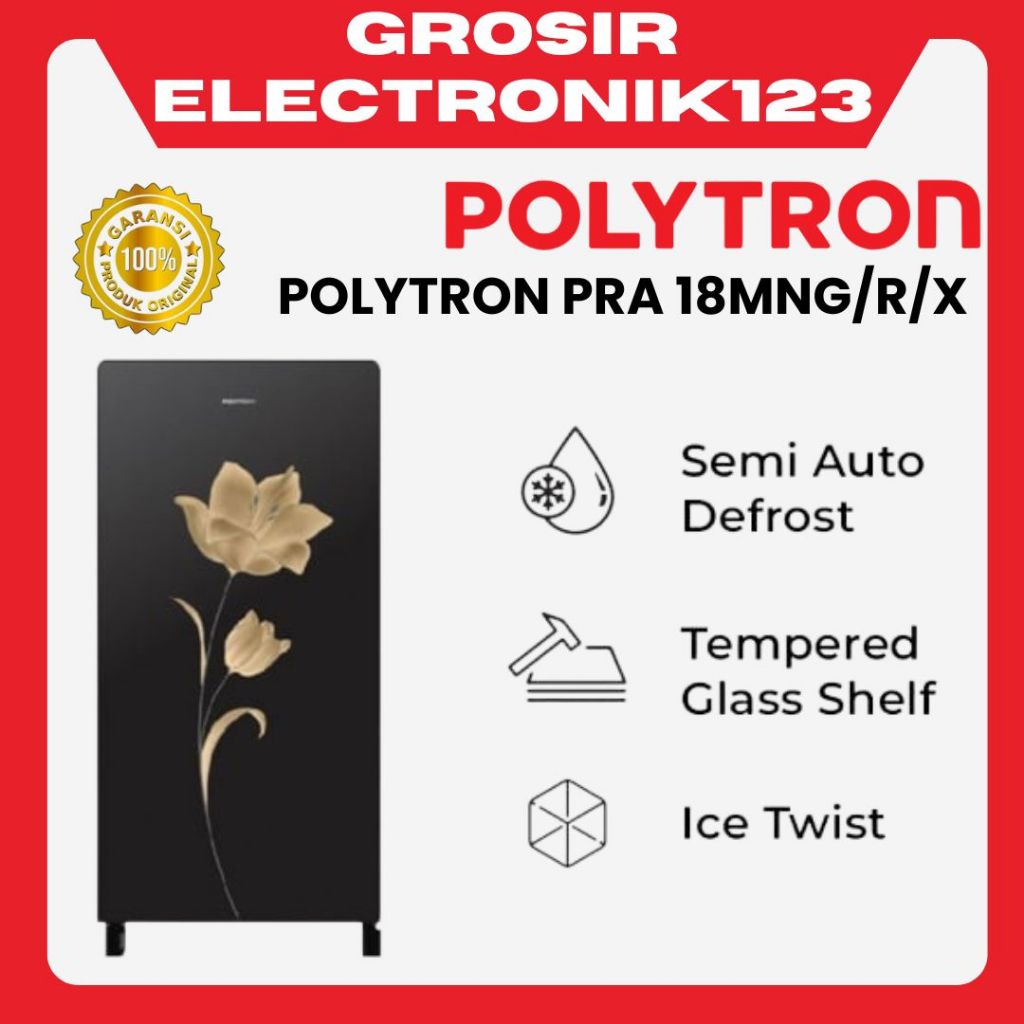 Kulkas POLYTRON 1 pintu 180 liter PRA 18MNX / PRA18MNX /PRA 18 MNX