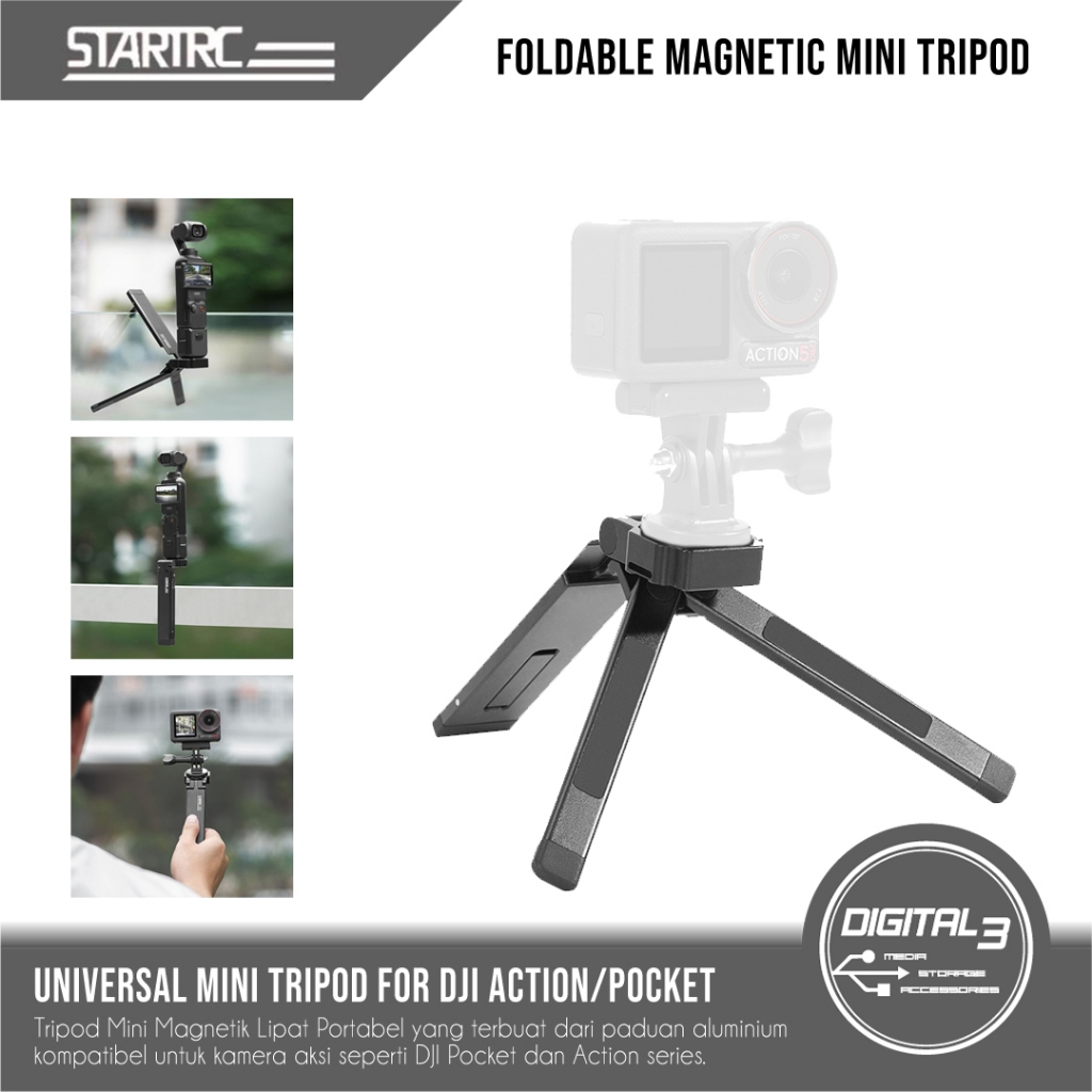 STARTRC Magnetic Mini Tripod for DJI Osmo Action / DJI Osmo Pocket / Action Camera Foldable Portable