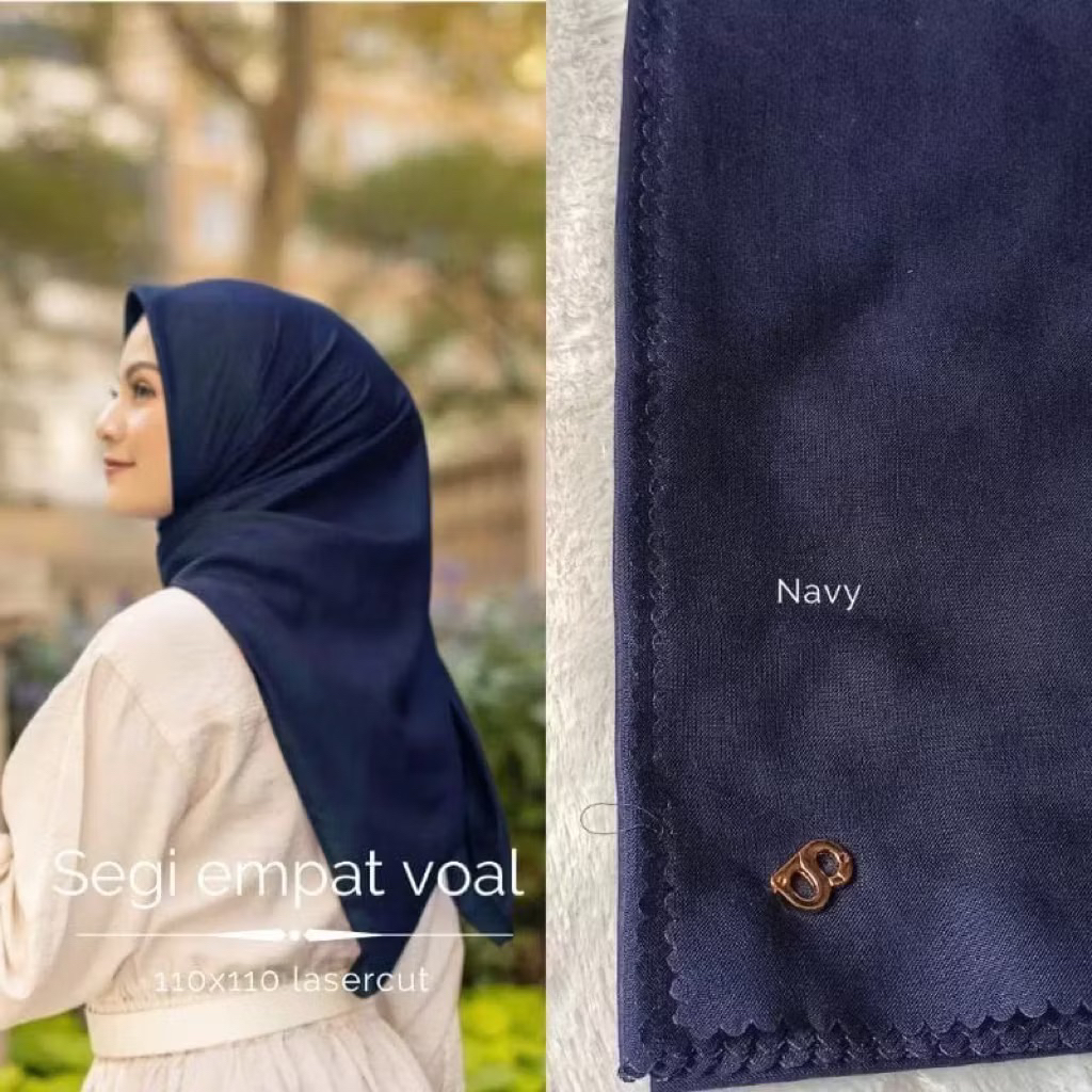 Buttonscarves 1 SET PIN B+BOX Jilbab Segi Empat Polos Buttonscarves