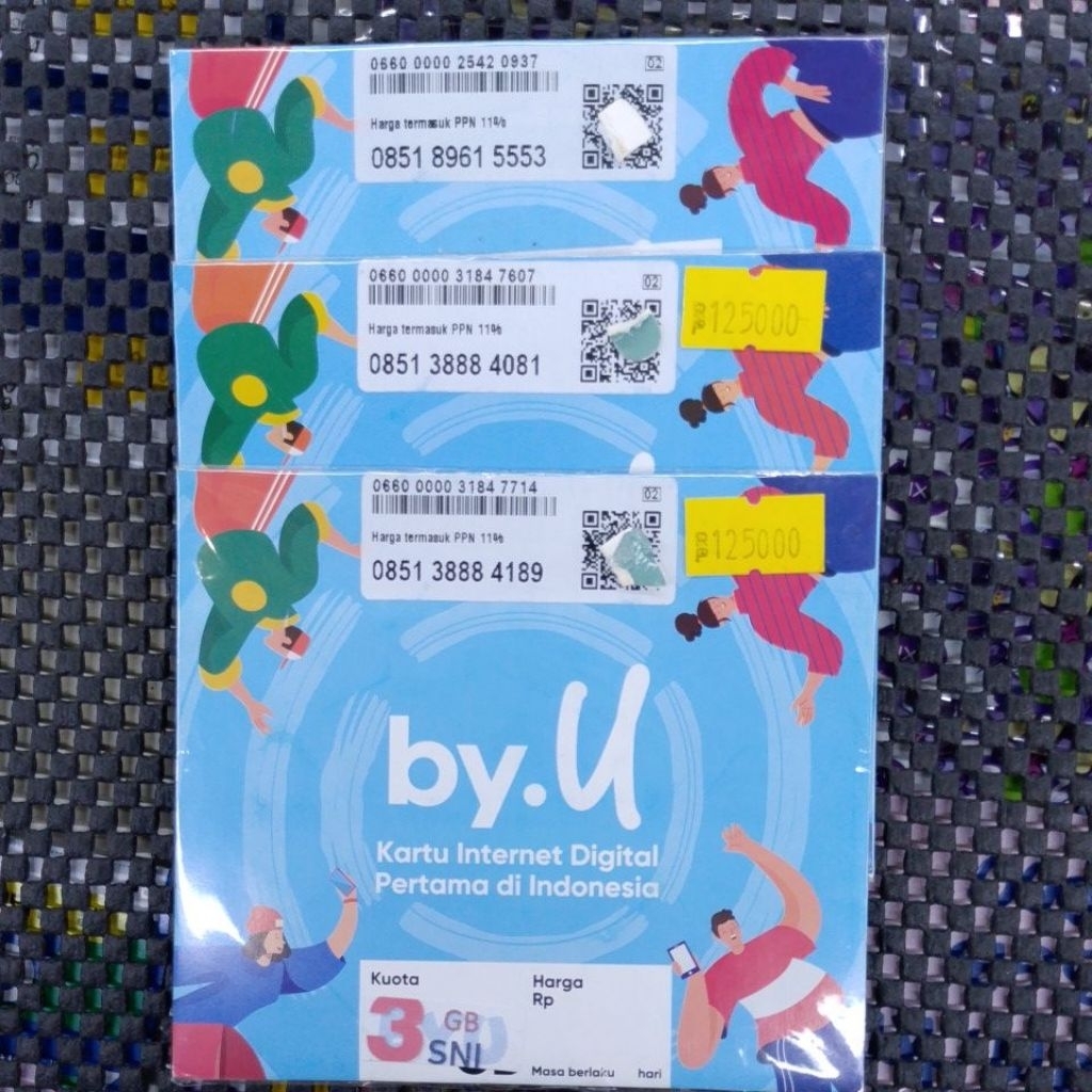 nomor cantik kartu perdana by U Telkomsel (free kuota 3 gb) murah rapi triple couple